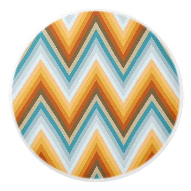 Chevron Background Pattern Ceramic Knob (Front)
