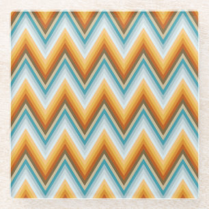 Chevron Background Pattern Glass Coaster