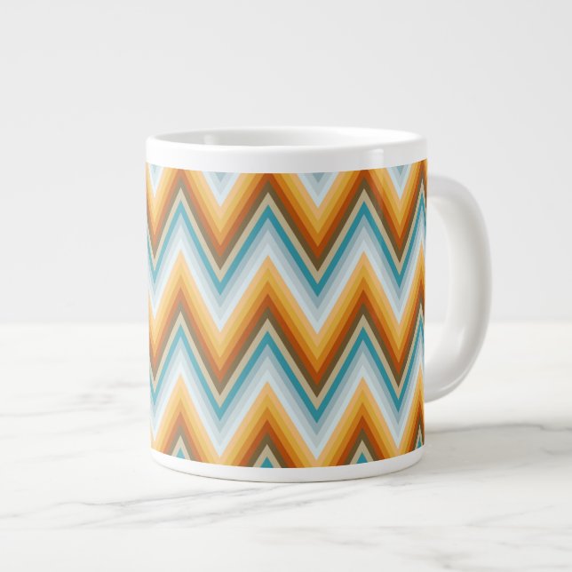 Chevron Background Pattern Large Coffee Mug (Front Right)