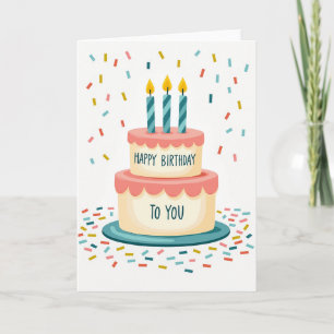 Chevron Birthday Cake Card