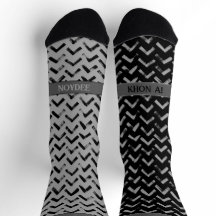 Chevron Black and Grey Name on Mismatch