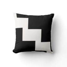 Chevron Black and White Toss Pillow