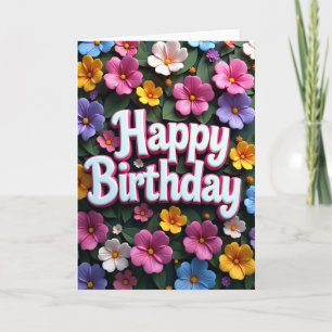 Chevron Bloom Birthday Card