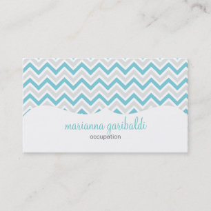 Chevron Blue and Modern Personalised Business Card