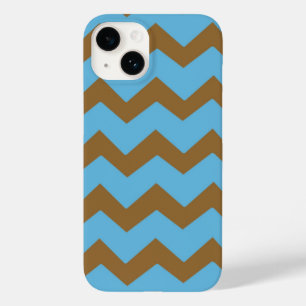 Chevron Bold Blue Brown Pattern Case-Mate iPhone 14 Case