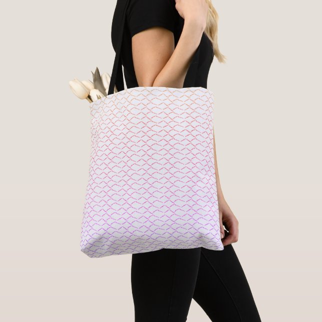 Chevron Bold Wave Pattern Texture Tote Bag (Close Up)