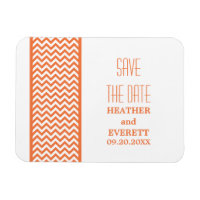Chevron Border Save the Date Magnet, Orange