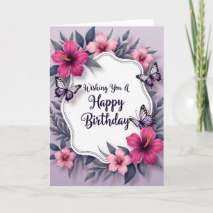 Chevron Botanical Message Card