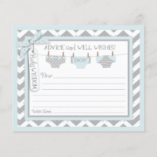 Chevron Boy Diapers Advice Card