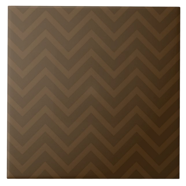 Chevron Brown Ceramic Tile (Front)