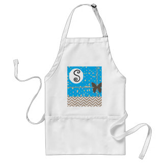 Chevron Brown Monogram Butterfly Apron Template