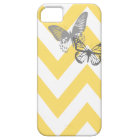 Chevron Butterflies Iphone Case | Yellow Grey