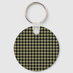 Chevron Checks Avocado and Black Key Ring