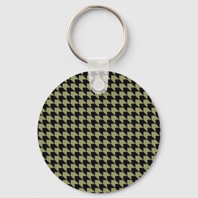 Chevron Checks Avocado and Black Key Ring (Front)