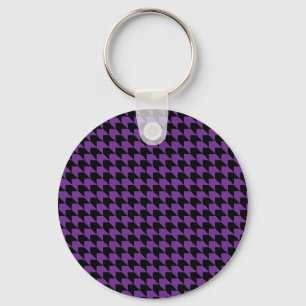 Chevron Checks Grape and Black Key Ring