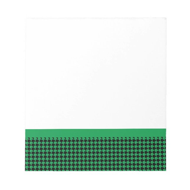 Chevron Checks Green and Black Notepad (Front)