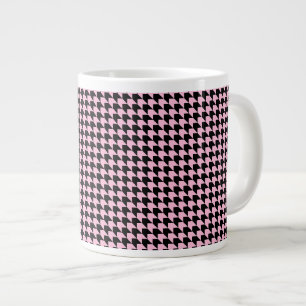 Chevron Checks Pink and Black Large Coffee Mug
