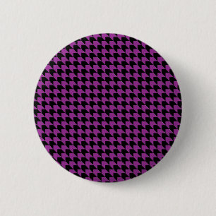 Chevron Checks Plum and Black 6 Cm Round Badge