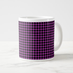 Chevron Checks Plum and Black Large Coffee Mug