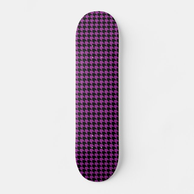 Chevron Checks Plum and Black Skateboard (Front)