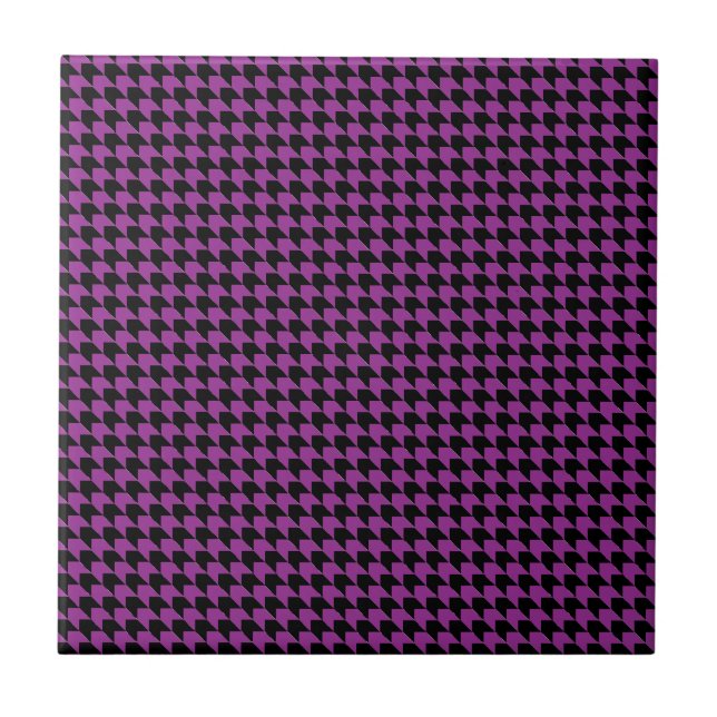 Chevron Checks Plum and Black Tile (Front)