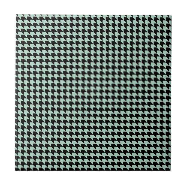 Chevron Checks Seafoam and Black Tile (Front)