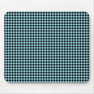 Chevron Checks Sky and Black Mouse Pad