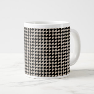 Chevron Checks Tan and Black Large Coffee Mug