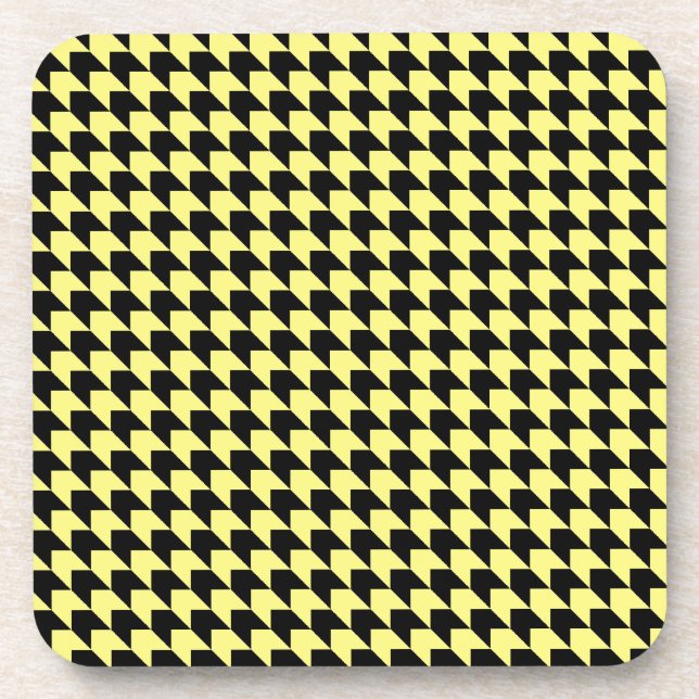 Chevron Checks Yellow and Black Coaster (Front)