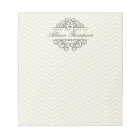 Chevron Chic Personalised Desk Notepad | Beige