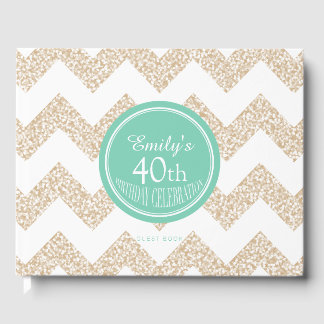 Chevron Choose Colour 40th Birthday Guest Book