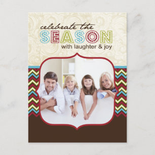 Chevron Christmas Photo Postcards