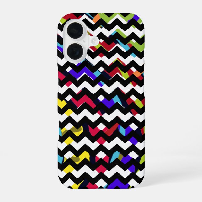 Chevron Colorful Pattern iPhone 16 Case (Back)