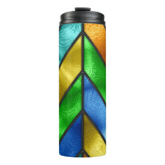 Chevron Coloured Glass Texture Thermal Tumbler