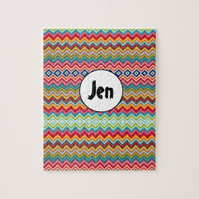 Chevron Colourful Jigsaw Puzzle (Vertical)