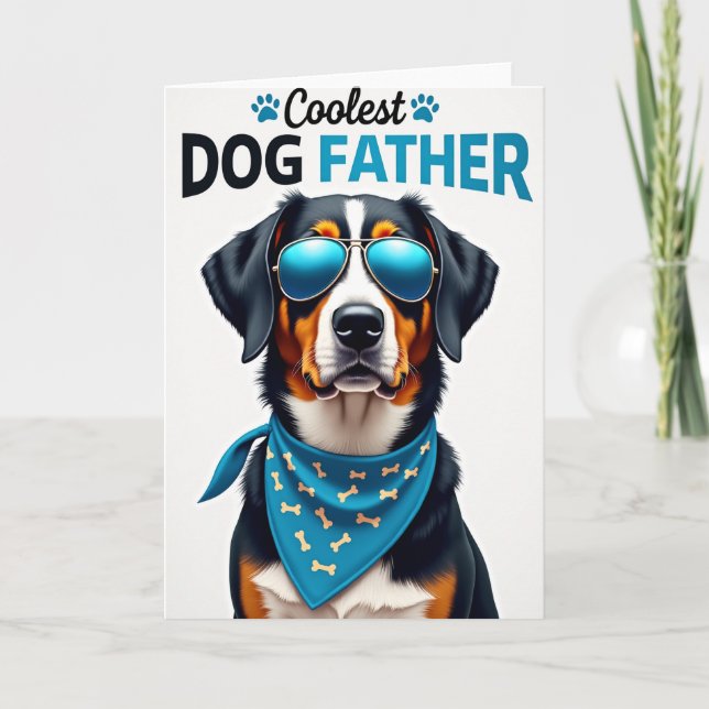 Chevron Coolest Dog Father Card (Front)