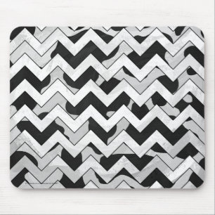 Chevron Cow Black and White Mouse Pad