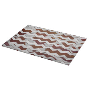 Chevron Cow Brown and White Print Cutting Board
