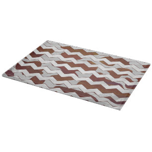Chevron Cow Brown and White Print Cutting Board