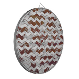 Chevron Cow Brown and White Print Dartboard