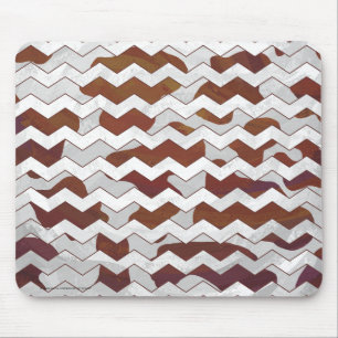 Chevron Cow Brown and White Print Mouse Pad