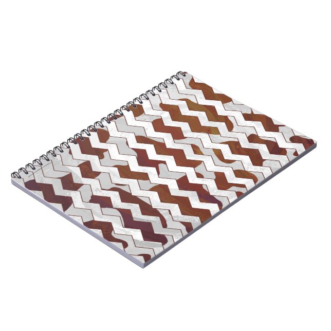 Chevron Cow Brown and White Print Notebook (Left Side)