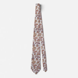 Chevron Cow Brown and White Print Tie