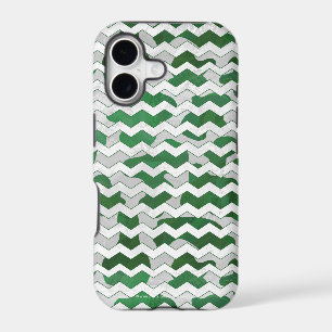 Chevron Cow Green and White Print