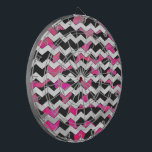 Chevron Cow Hot Pink and Black Print Dartboard<br><div class="desc">Fresh Dairy Cow Pattern in Hot Pink and Black on electronics, accessories, and stylish gifts brought to you by Imagine That! Design. Moo! Show your country roots, love of dairy, love of cows, and your spot on fashion sense with our fun spotted animal pattern with our fresh touch of texture,...</div>