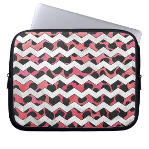 Chevron Cow Pink and Black Laptop Sleeve