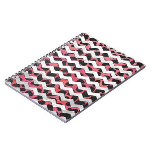 Chevron Cow Pink and Black Notebook