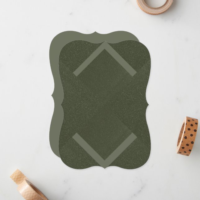Chevron Crown Flat Note Card – Forest Shadow (Front/Back In Situ)