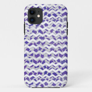 Chevron Dalmatian Purple and White iPhone 11 Case