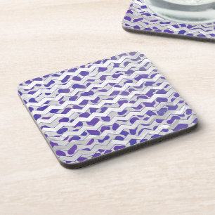 Chevron Dalmatian Purple and White Coaster